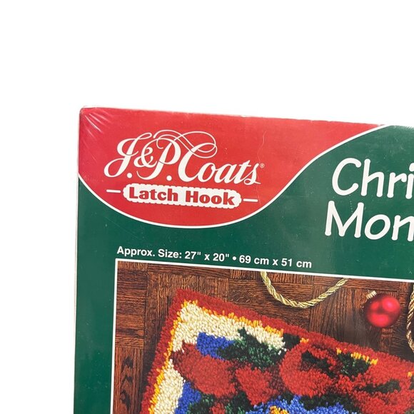 J & P Coats Christmas Monogram Latch Hook Kit Art 25525 -‎ Sealed - Picture 2 of 8